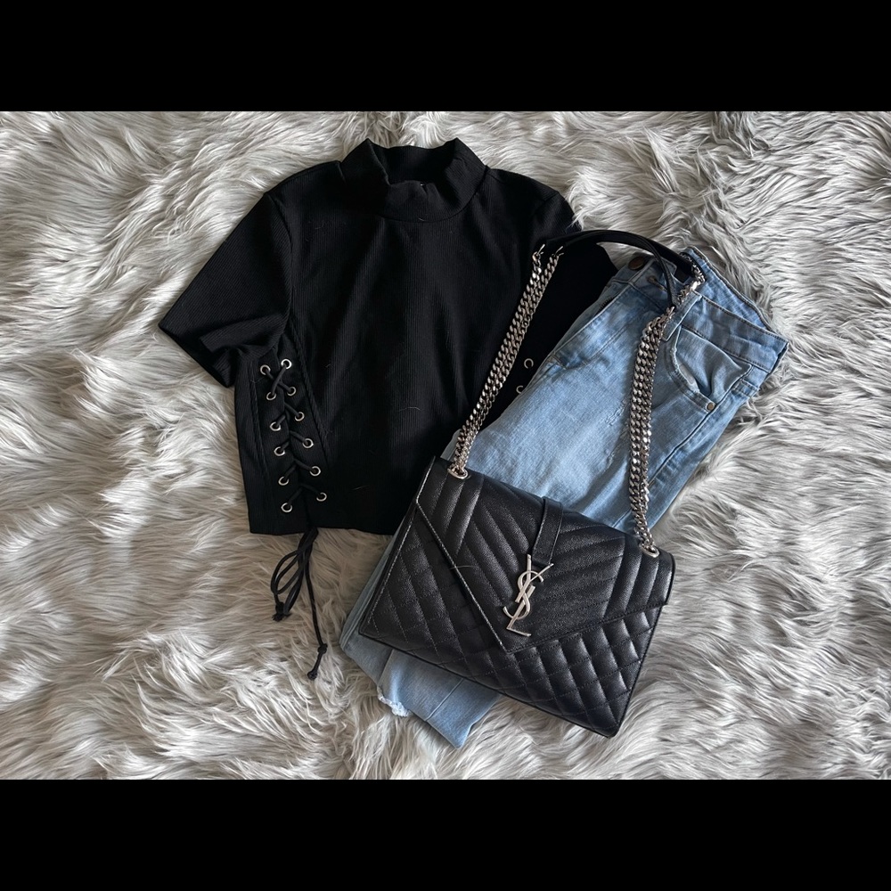 Fashion Nova Black Cropped Top